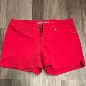 Faded Glory Women's Vibrant Red Jean Shorts